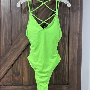 Neon Green Women's One Piece Swimsuit